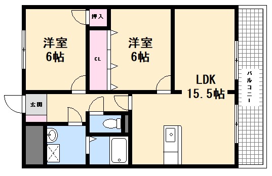 広島市西区庚午南のマンションの間取り