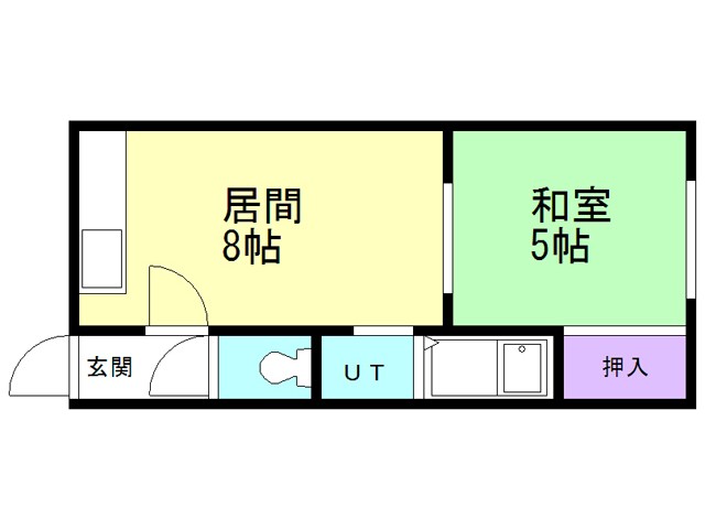 函館市堀川町のアパートの間取り