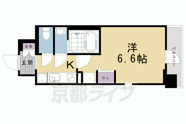 京都市南区東九条西岩本町のマンションの間取り