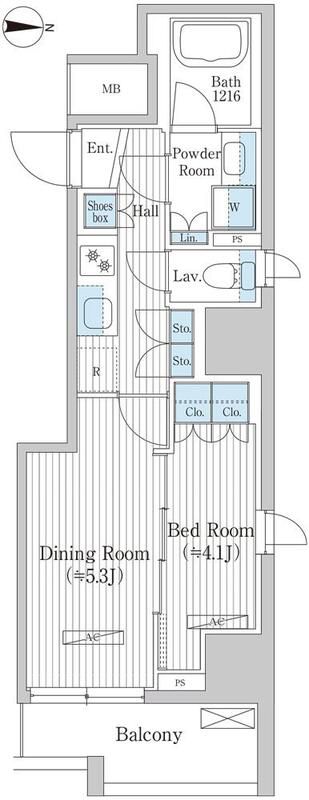 グレイスリヴィエール東京八丁堀の間取り