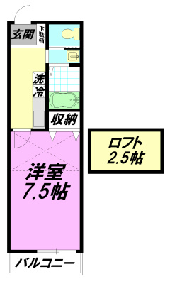 茅ヶ崎市今宿のアパートの間取り