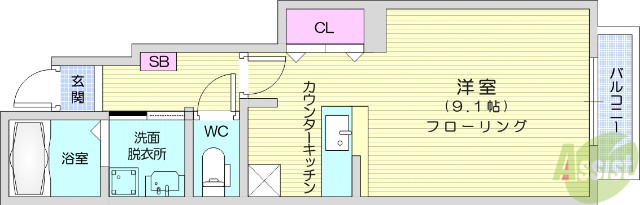 名取市上余田のアパートの間取り