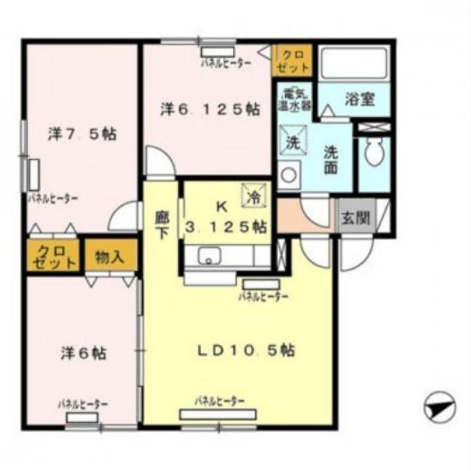 リビングタウン山の手Dの間取り