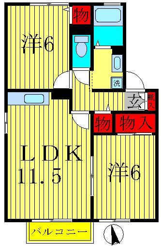 神取コーポＡ棟の間取り