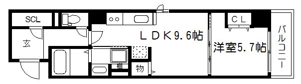 京都市東山区三吉町のマンションの間取り