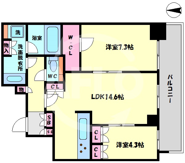 ブランズタワー梅田Northの間取り