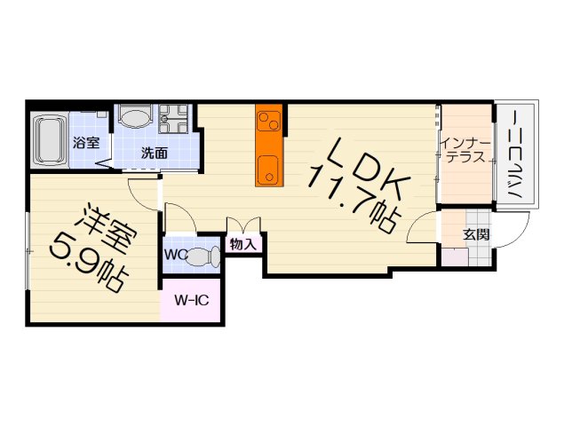 泉大津市板原町のマンションの間取り