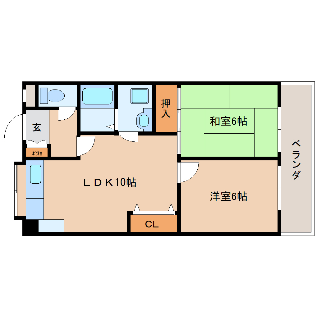 北葛城郡河合町広瀬台のマンションの間取り