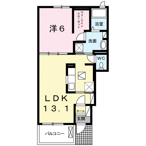 高松市小村町のアパートの間取り