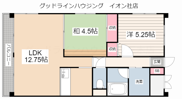 サウスウィンドウの間取り