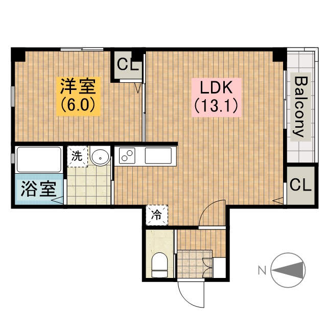 セゾンクレアスタイル巽の間取り