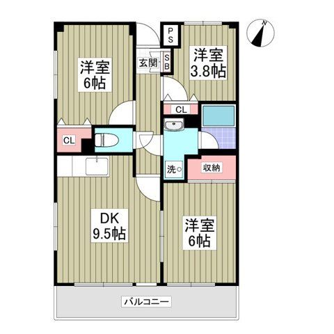 さいたま市見沼区大字中川のマンションの間取り