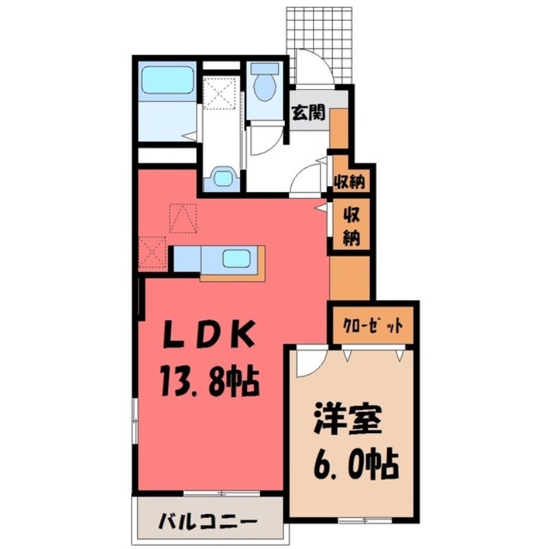 下都賀郡壬生町元町のアパートの間取り