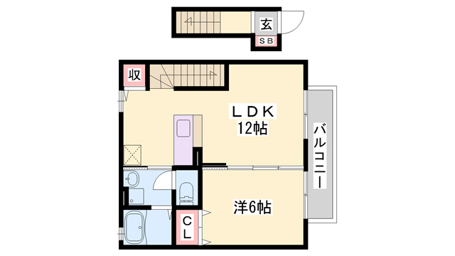 三木市本町のアパートの間取り