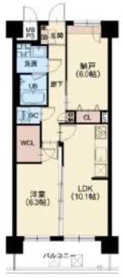 大阪市浪速区浪速西のマンションの間取り