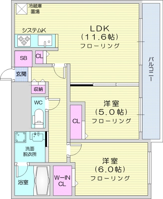 【エナグランツ山鼻公園の間取り】