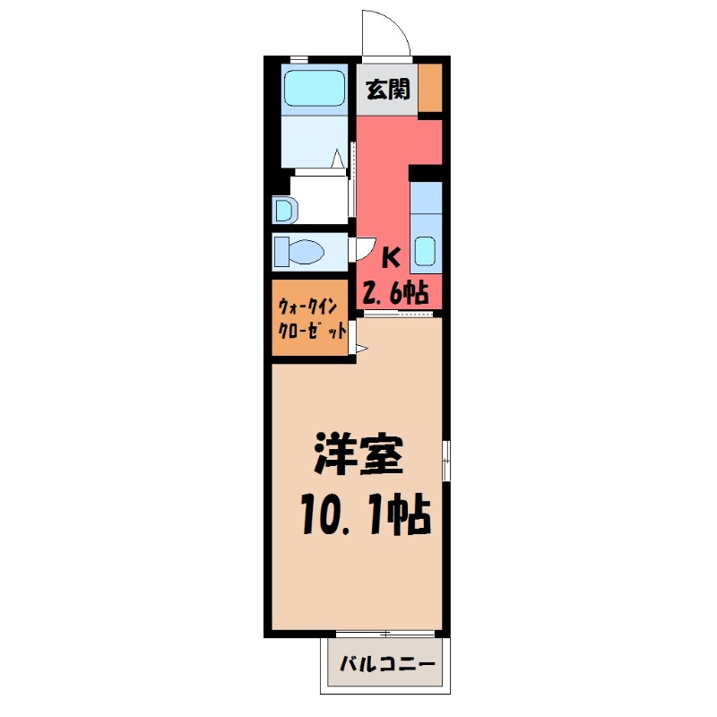 筑西市市野辺のアパートの間取り