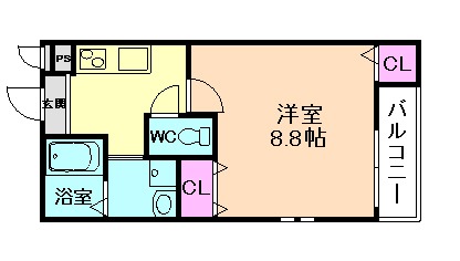 大阪市西淀川区出来島のアパートの間取り