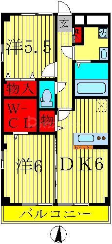 松戸市高塚新田のマンションの間取り