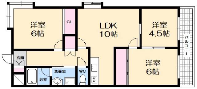 広島市西区古江西町のマンションの間取り