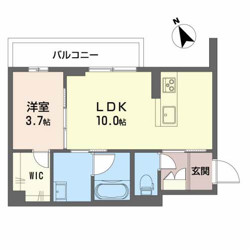 高岡市宝町のマンションの間取り