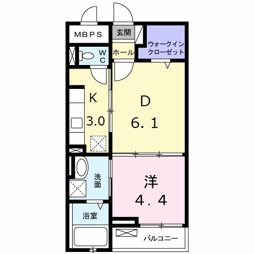 広島市安佐南区長楽寺のマンションの間取り