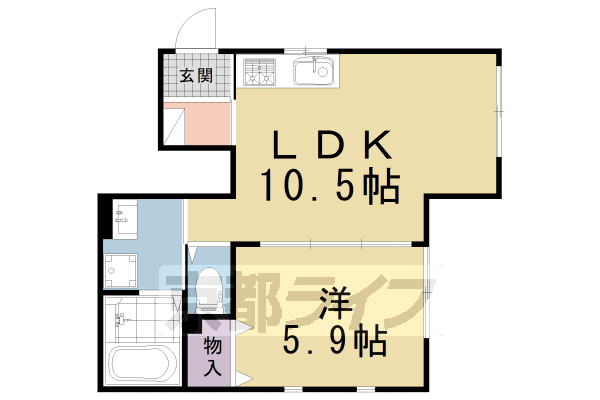 京都市北区大宮中林町のアパートの間取り