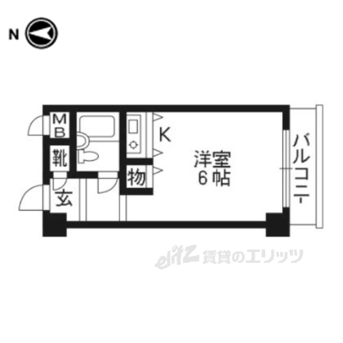 コスモＬ下鴨５０９の間取り