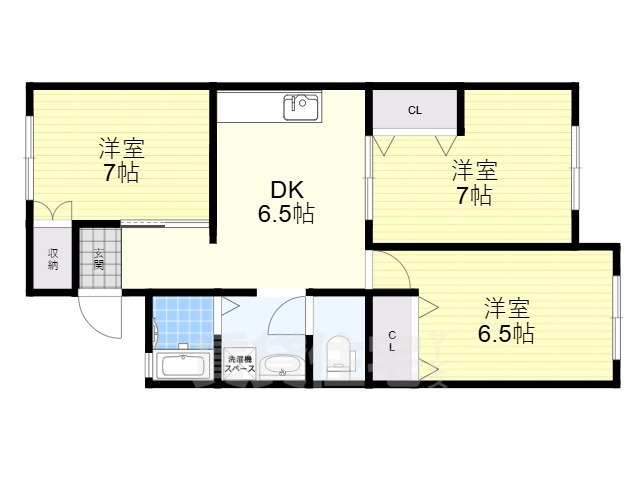 京都市伏見区醍醐西大路町のマンションの間取り