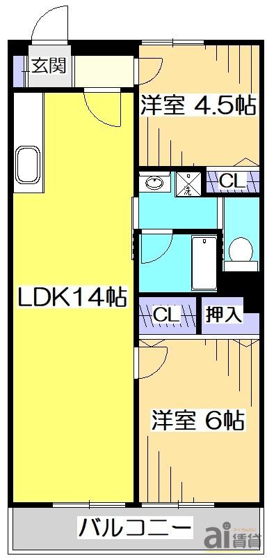 国分寺市西元町のマンションの間取り