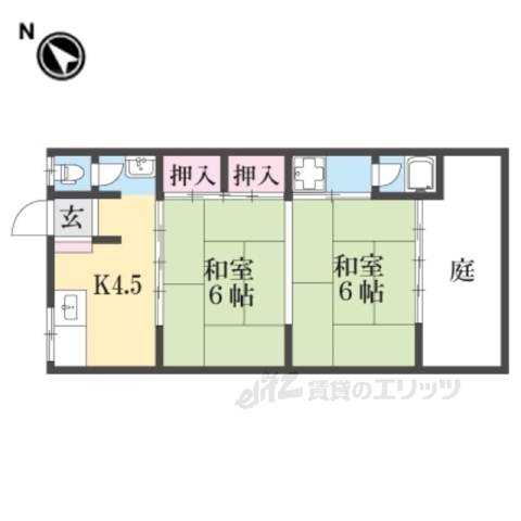 大津市際川のアパートの間取り