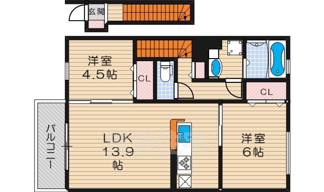 D-room東町の間取り