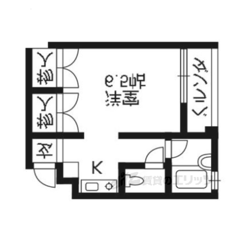 京都市西京区嵐山谷ケ辻子町のマンションの間取り