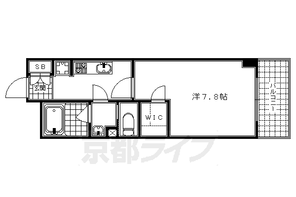 京都市南区東九条室町のマンションの間取り