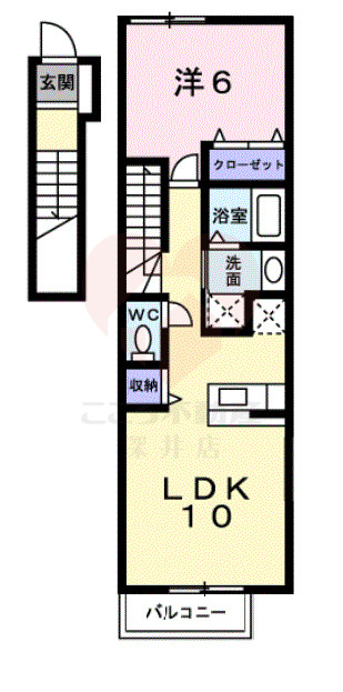 堺市中区毛穴町のアパートの間取り