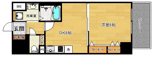 プレサンス三宮フラワーロードの間取り