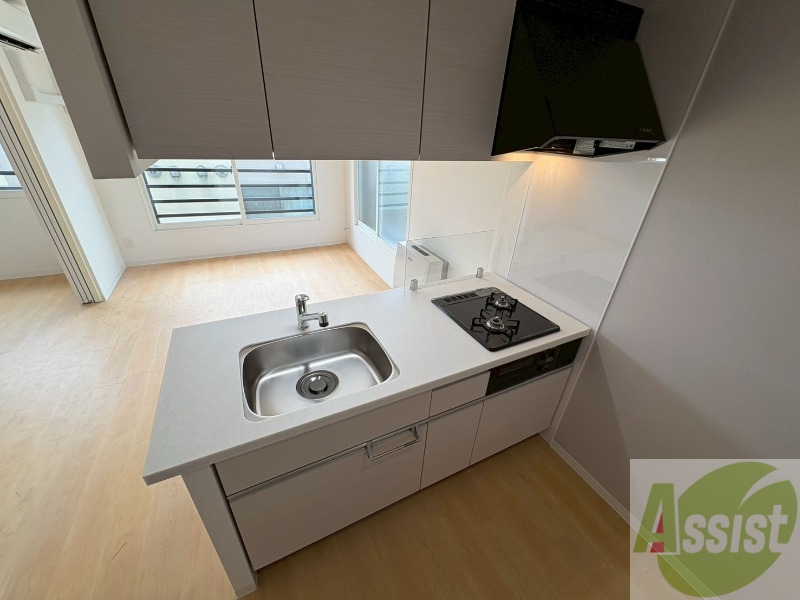 キッチン　２口システムキッチンなので、すぐお料理に使えます！