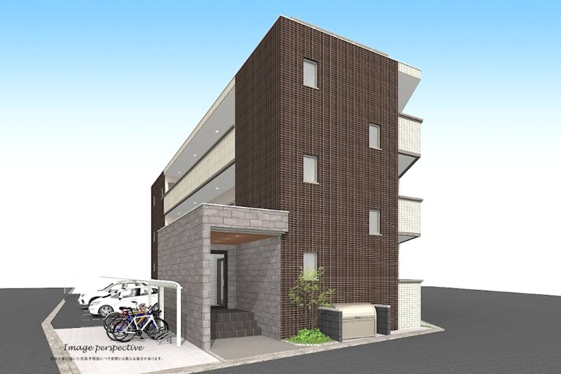 建物外観　礼金・更新料なし！新築2LDK12.5帖　オートロック・防犯