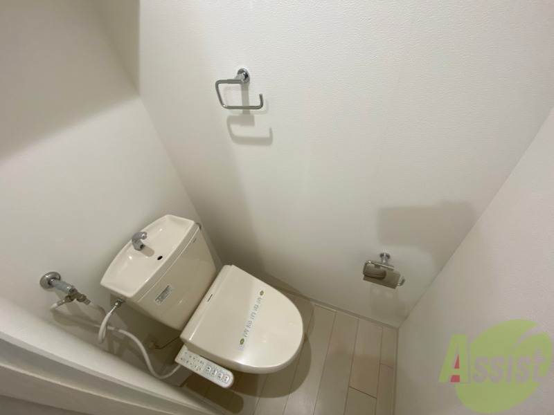 トイレ　ウォシュレット機能がついたトイレ。安心して使用できますね。