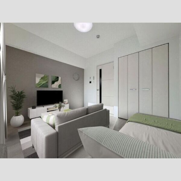 居室・リビング　※CG画像によるバーチャルステージングです。 画像に付帯する