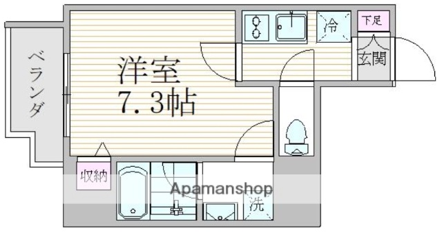 東京メトロ銀座線 稲荷町駅 徒歩6分 9階建 築6年の間取り写真