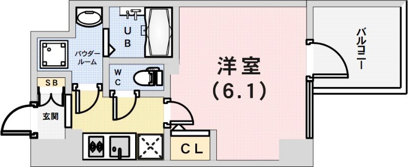エスリード神戸三宮ヒルズの間取り写真