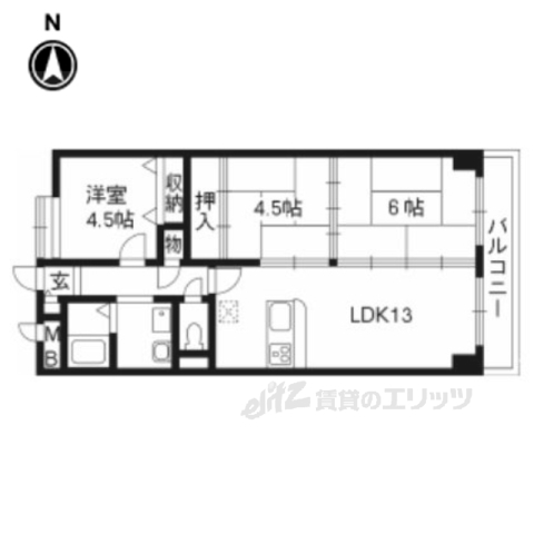 枚方パークハイツの間取り写真