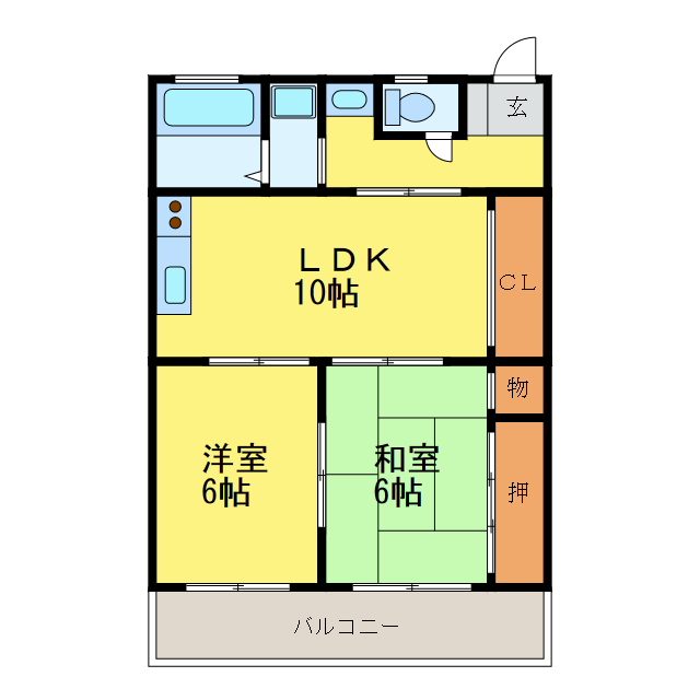 徳島市大和町のマンションの間取り