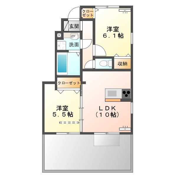 みどり市笠懸町久宮のアパートの間取り