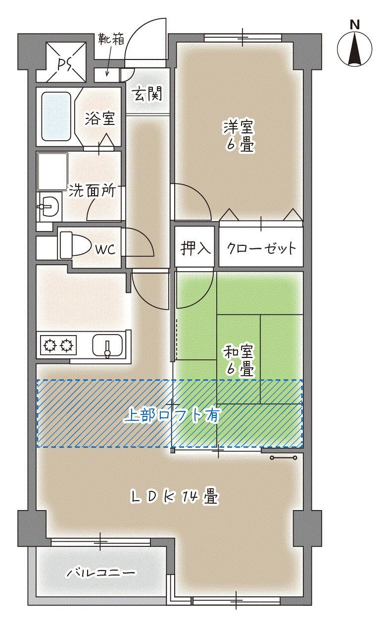 アデューウエダ404号の間取り