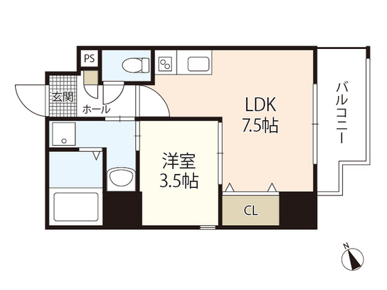 広島市中区橋本町のマンションの間取り