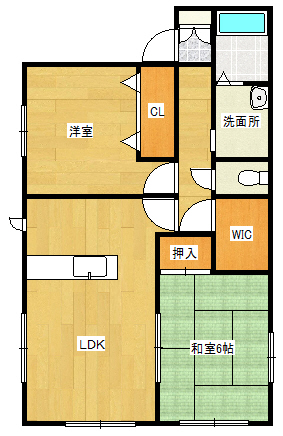 広島市西区高須台のアパートの間取り