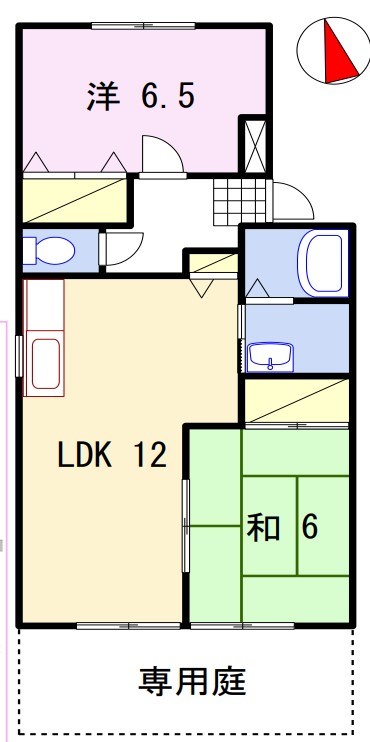 姫路市飾磨区今在家北のアパートの間取り