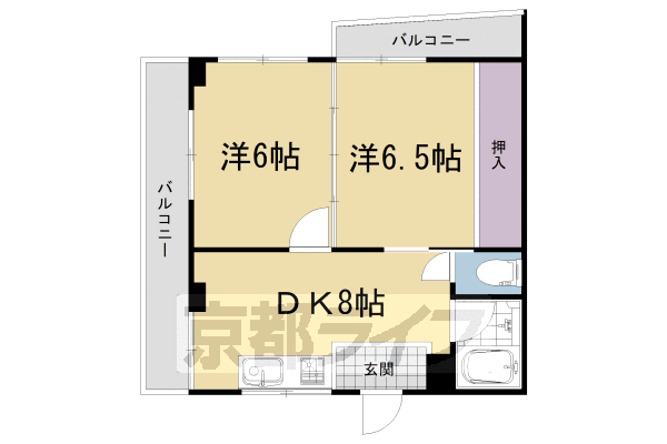 久世郡久御山町島田のマンションの間取り